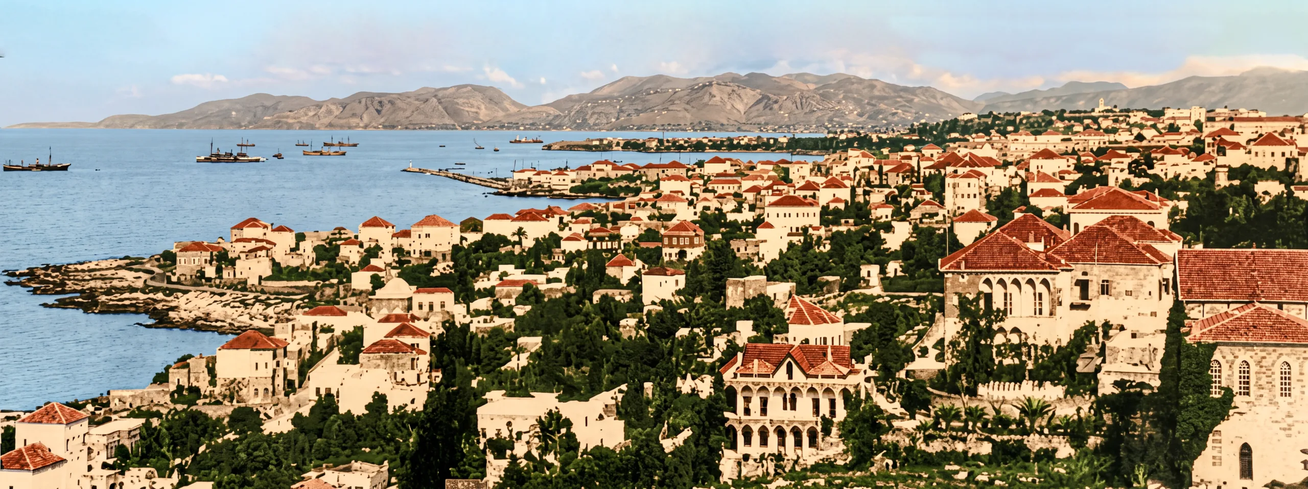 Old Beirut and its coastline during the late Ottoman period (around 1900 to 1910)